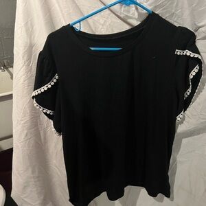 SHEIN Black Top with White Accents